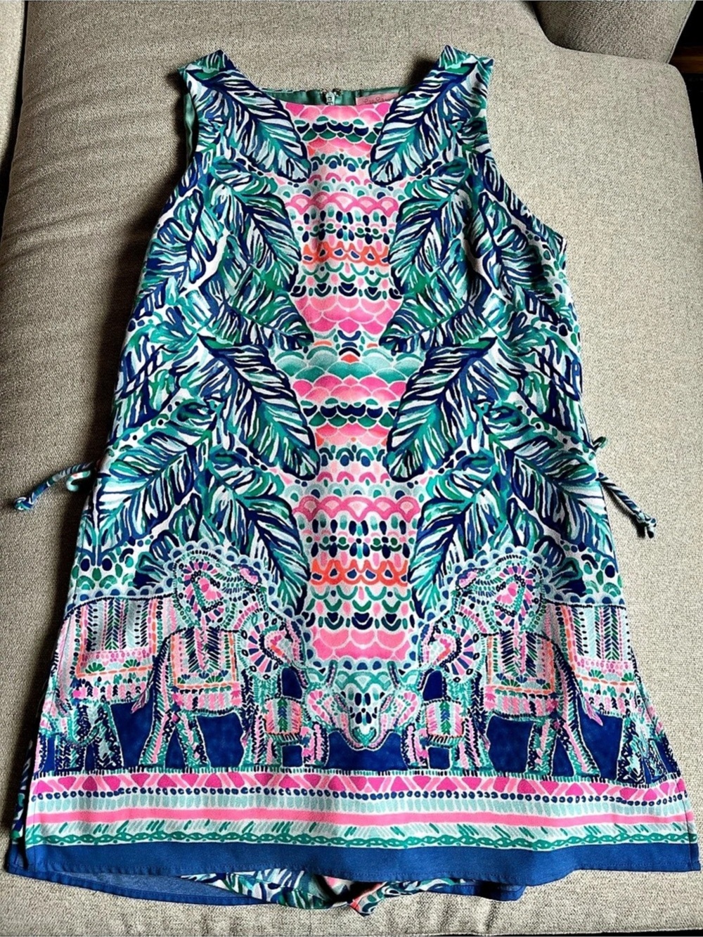 Lilly Pulitzer Nemy Skirted Romper Floral Swim Cover-Up Blue & Pink Size 8